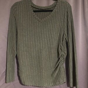 SHEIN Olive V-Neck Sweater